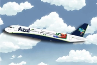 img of Azul aeronave estampa logotipo varejista brasileiro alusivo às Olimpíadas